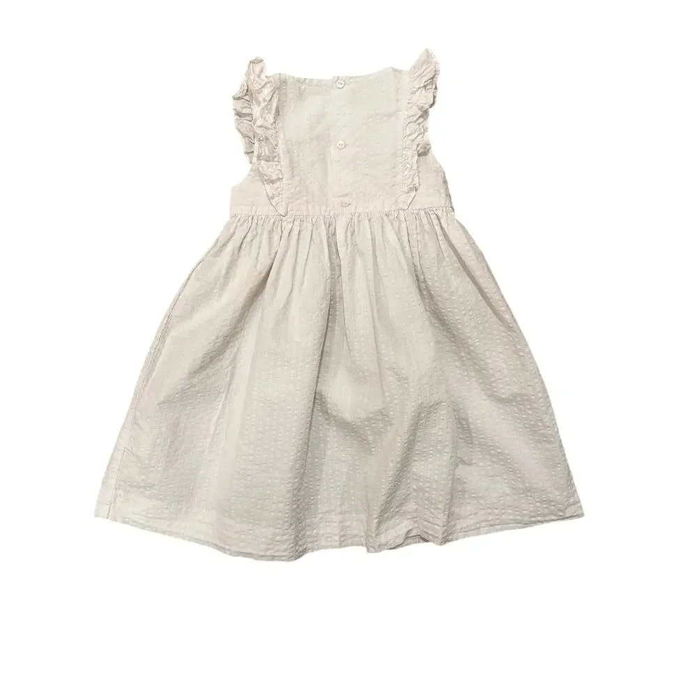 Edgehill Collection Sleeveless White Cotton Ruffled Dress Cottage Fairy, 4T